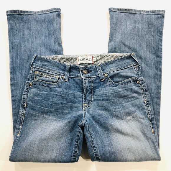 Ariat Denim - Ariat Women’s REAL Riding Jeans Boot Cut Whipstitch Size 30R Blue Mid Rise 30X31